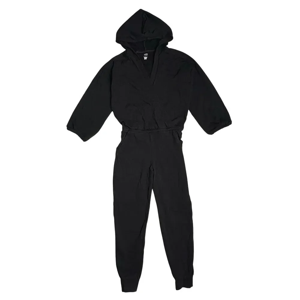 Nama | Women | Enlighten Black Soft Cozy Comfort Lounge Hooded Jumpsuit | Small